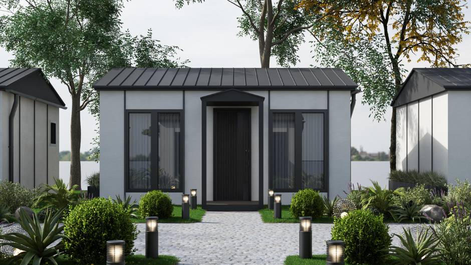 Single storey prefabricated panel accommodation house