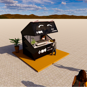 Prefabricated Container Shop Outdoor Coffee Bar Mobile Retail Store Shipping Container Cafe