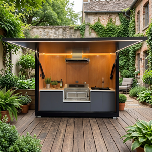 Full Equipment Glamping Pod Steel Fabricated House Outdoor Kitchen Luxury Prefabricated Modular Vending Booth