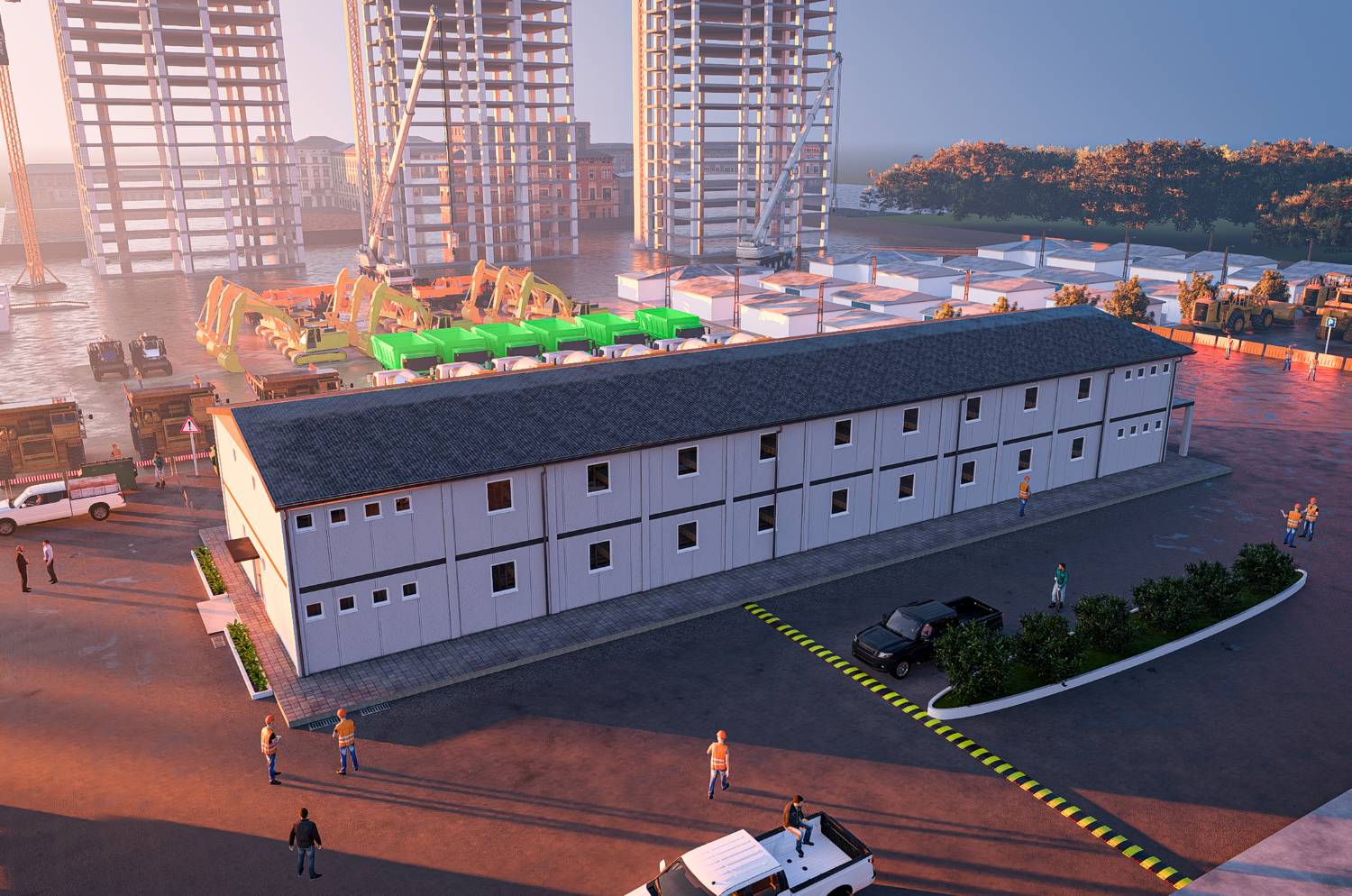 Modular accommodation camp dormitory block for workforce housing