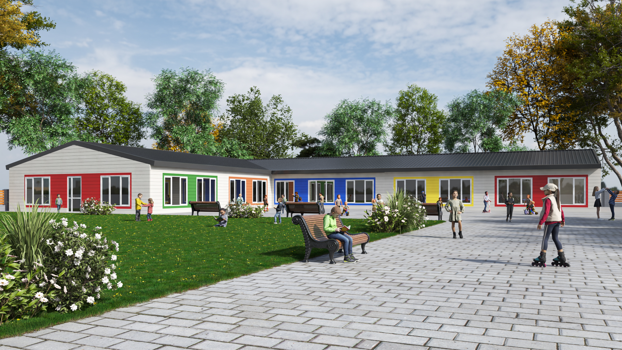 Multi-room prefabricated panel residential complex