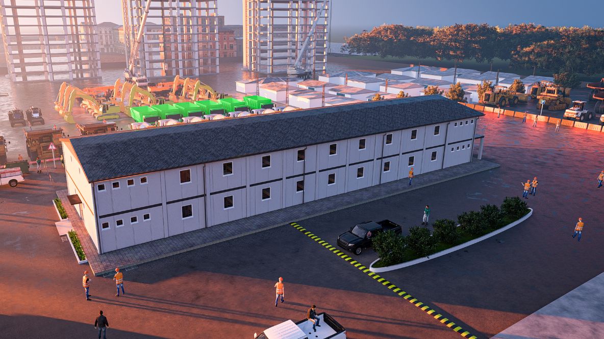 Multipurpose prefabricated building complex by Nexa Prefab